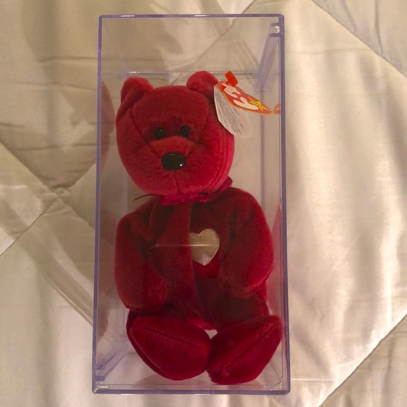 “Valentina” TY Beanie Baby, Red Bear, Vintage Collectible 1998 - Picture 2 of 11